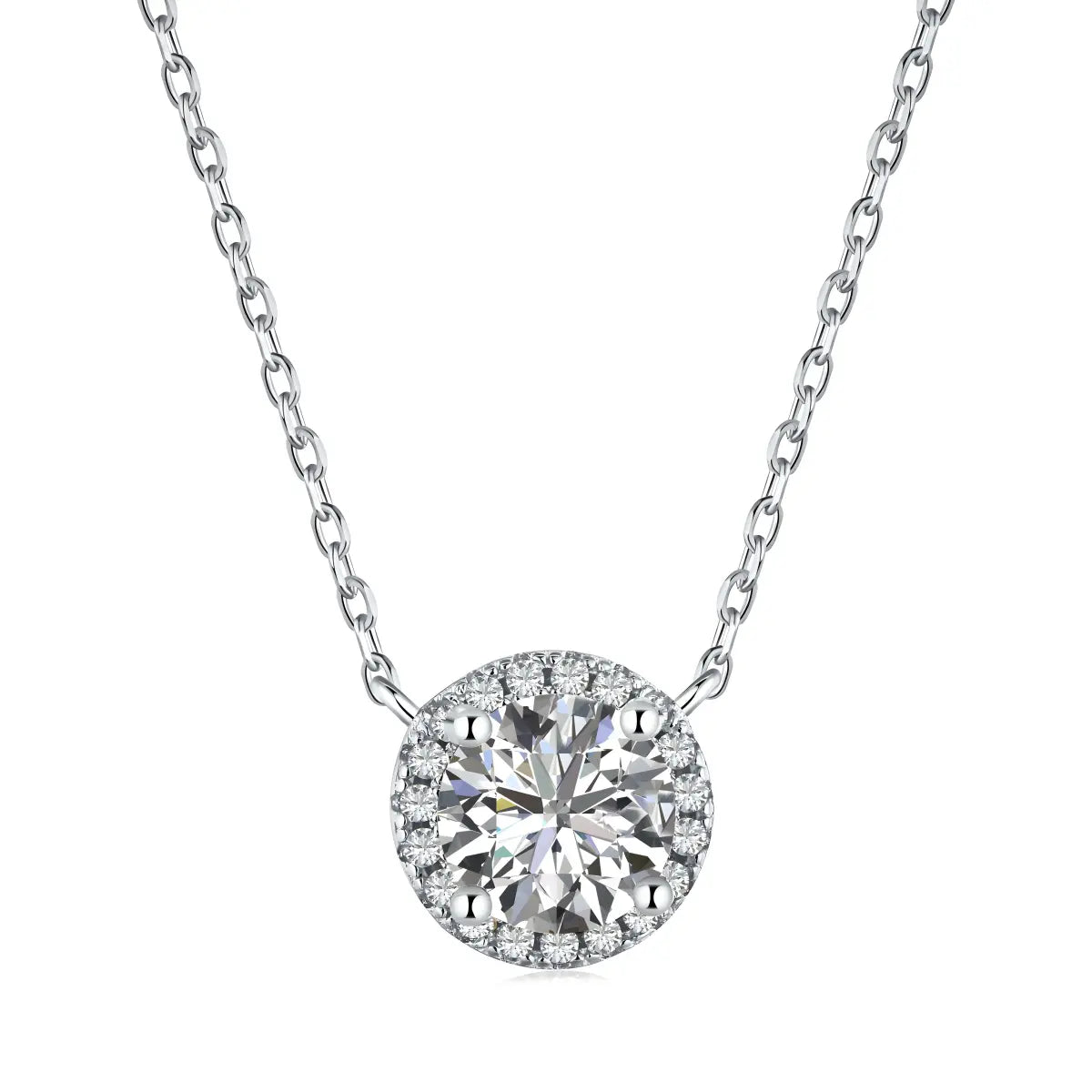 Diam Halo Kette - DiamSilver