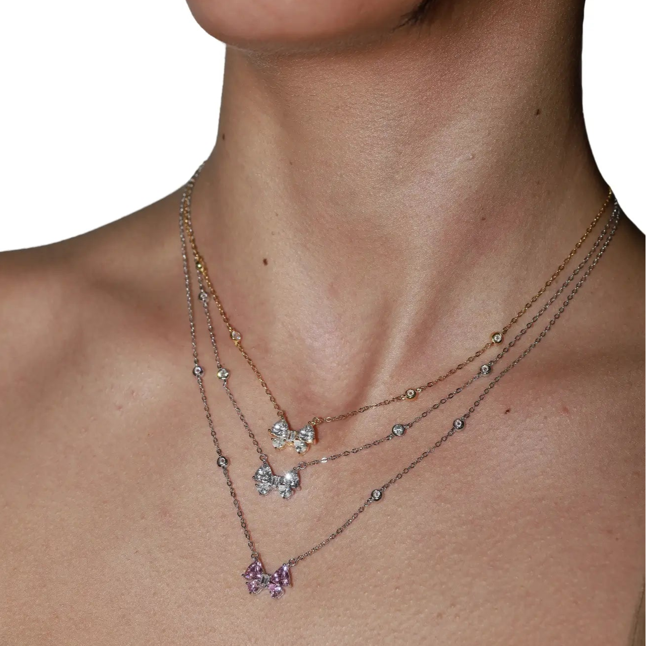 Graceful Bow Kette - DiamSilver